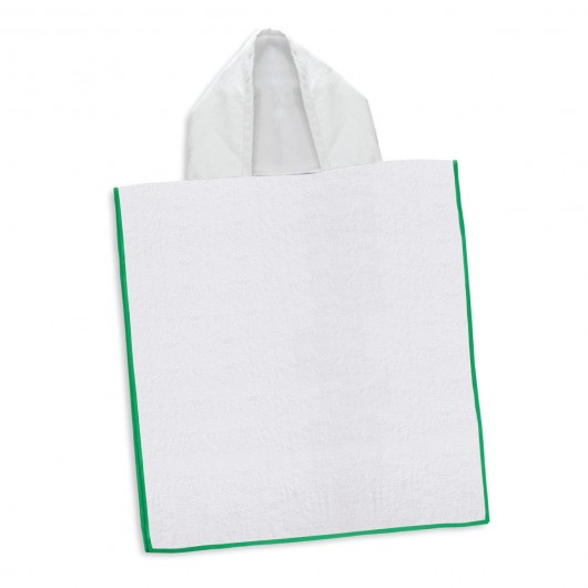 Kids Hooded Towels green overlocking